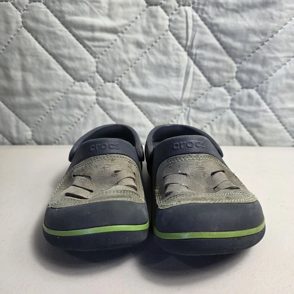 Crocs Yukon Vista Leather Top Brown Slip On Clogs Kids Toddler Size 10c11